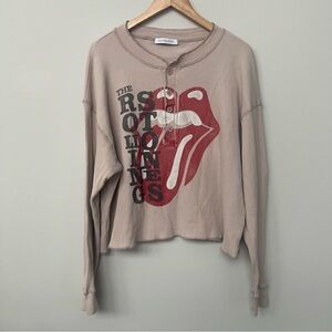 Daydreamer | Rolling Stones Waffle Henley Slub Long Sleeve Tee Thermal